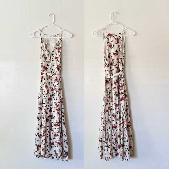 A.L.C. Richards Floral Silk Print Belted Midi Dress Size 6 - Picture 2 of 10